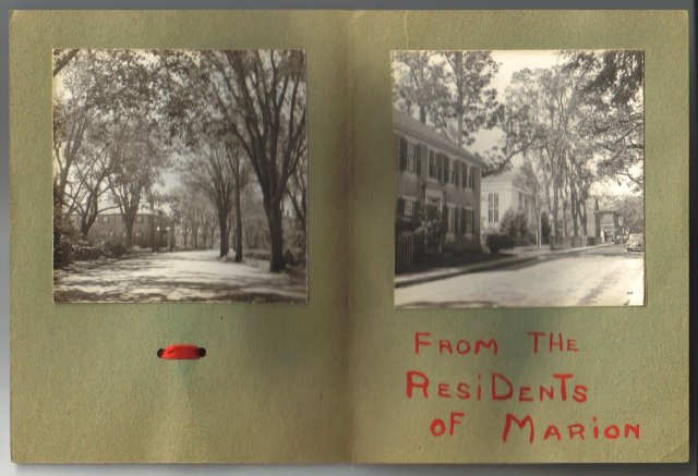 The inside of a holiday card sent to Marion military personnel during World War II. BY SIPPICAN HISTORICAL SOCIETY